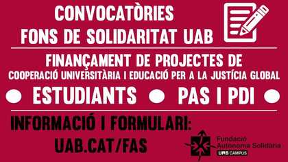 Cartell convocatòria Fons de Solidaritat UAB