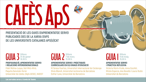 Cartell presentació de les guis d'aprenentat servei publicades des de la xarxa d'ApS 