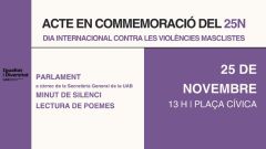 Cartell de l'acte commemoratiu contra les violències masclistes