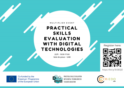 Cartell esdeveniment Eines digitals per a l¿avaluació d¿habilitats pràctiques en l¿educació superior