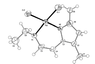 Complex de Pd(II) amb un lligand N-alquilaminopirazol (cis-[PdCl2(L)])