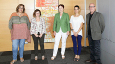 Instantània durant la reunió on els representants de les dues institucions van formalitzar l'acord