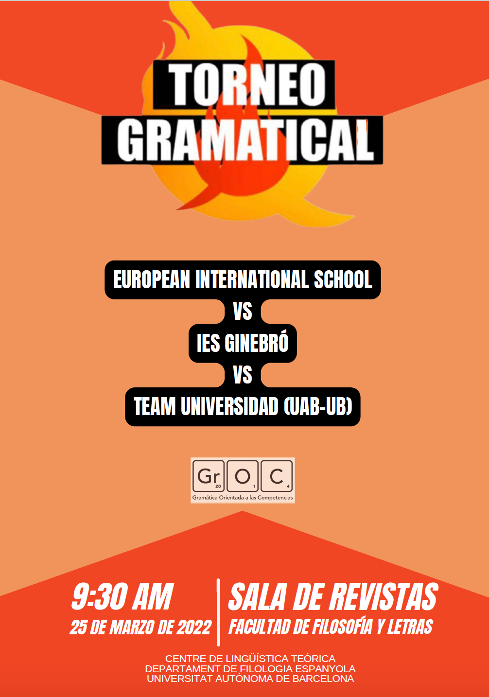 Cartell del torneig gramatical UAB i UB