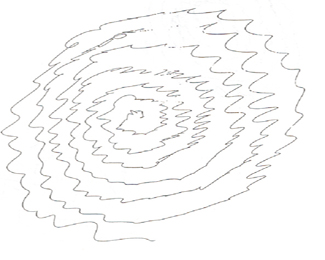 Dibuix d'una espiral feta per un pacient afectat de tremolor essencial.