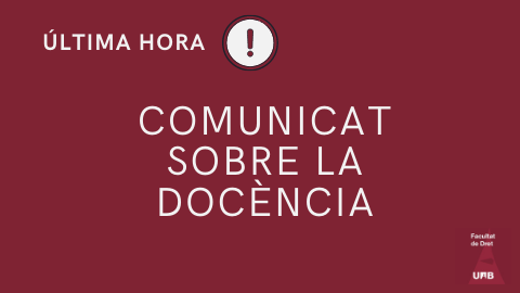 Comunicat del rector, última hora