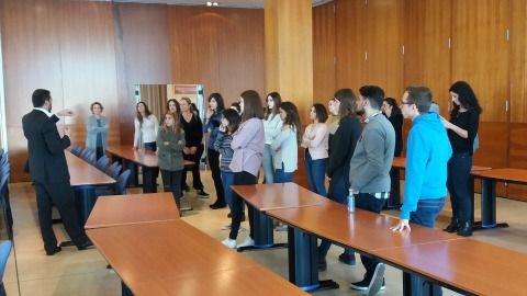 Imatge de visita d'estudiants al World Trade Center