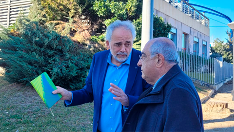 El rector Javier Lafuente i el conseller Joaquim Nadal