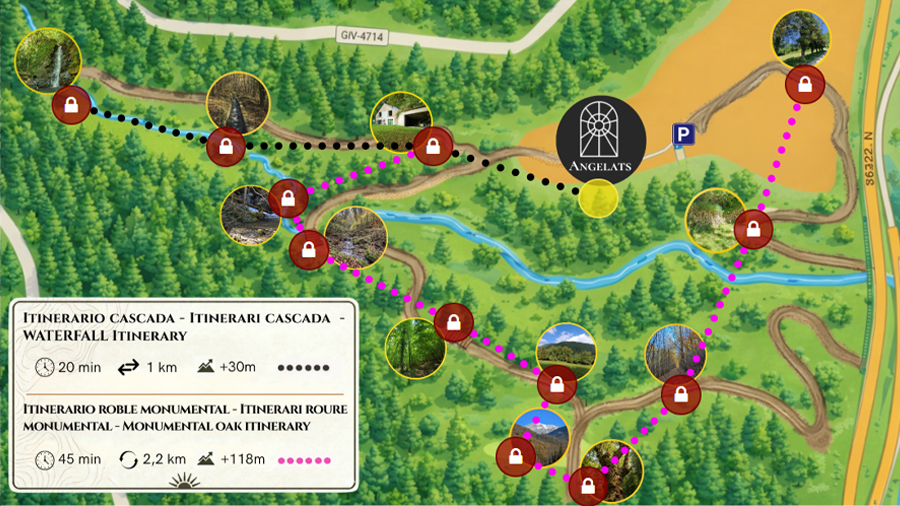 Mapa interactiu de l'entorn de l'Angelats Hotelt