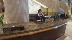 Paula Calzado, durant les seves pràctiques a l'Hotel Wyndham Grand Plaza Royale Hangzhou