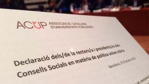 Declaració dels/de la rectors/a i presidents/es dels Consells Socials en matèria de política univers
