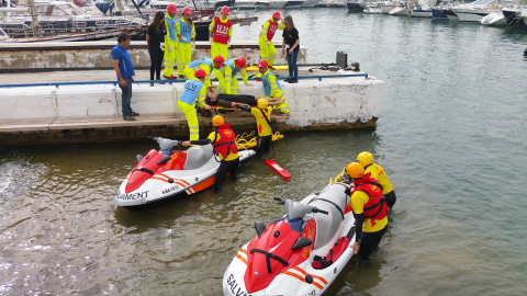 Simulación en el Port Olímpic