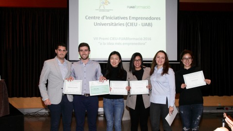 Guanyadors dels Premis CIEU 2016 a la idea més emprenedora