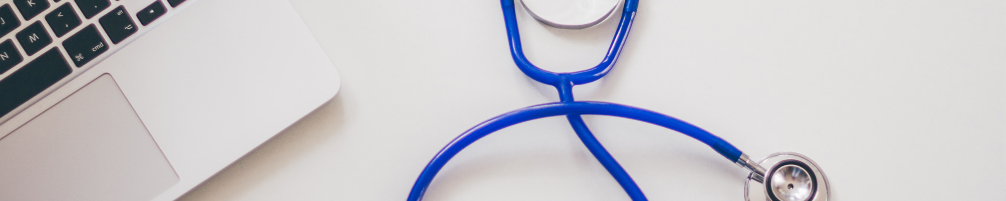  Image of a stethoscope on a laptop