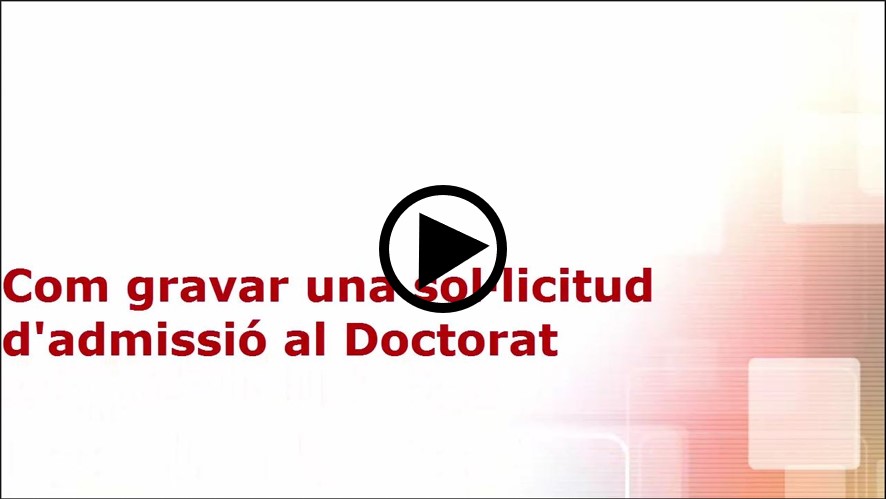 Vídeo: Com gravar una sol·licitud d'admissió al Doctorat